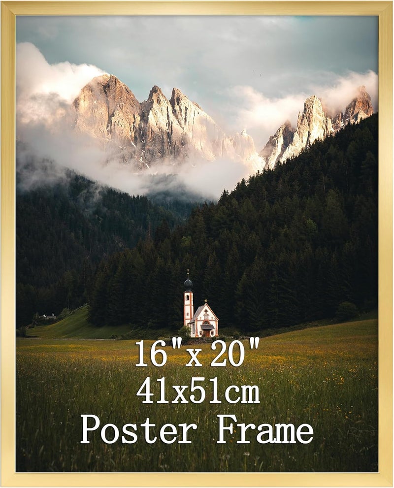 جيفت جاردن قطعة واحدة 40 × 50 سم إطار صور حائط PVC ذهبي للملصقات والصور والبورتريهات، ديكور للمنزل والمكتب - Image 1