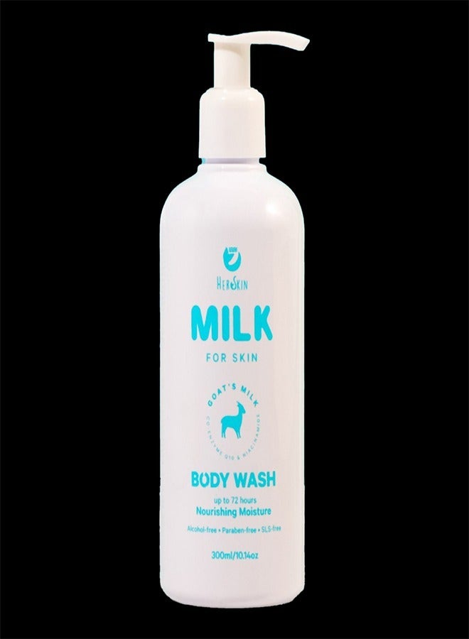 Her Skin Goat Milk Body Wash - Ultimate Cleanser and Nourishing Moisturizer for 72-hour Hydration, Targets Dull, Dry, and Rough Skin, Fades Age Spots, and Brightens Skin, 300ml. - Image 1