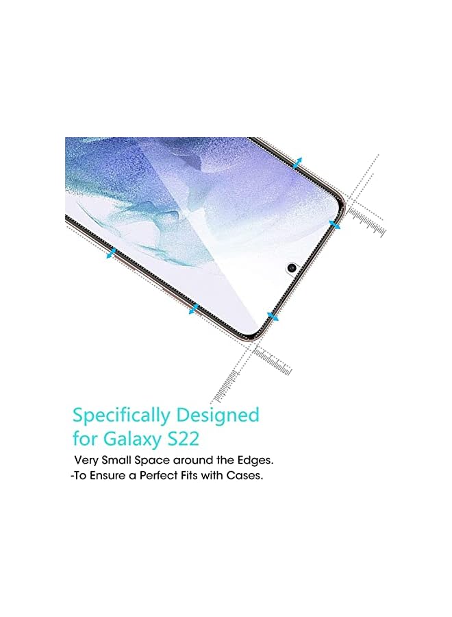 erorex Galaxy S22 Screen Protector [2 +2 Pack], 2 Pcs Full Coverage Tempered Glass Film With 2 Pcs Camera Lens Protector, 9H Hardness Fingerprint Unlock, Ultra Thin Hd Clear, For Samsung Galaxy S22(6.1") - Image 3