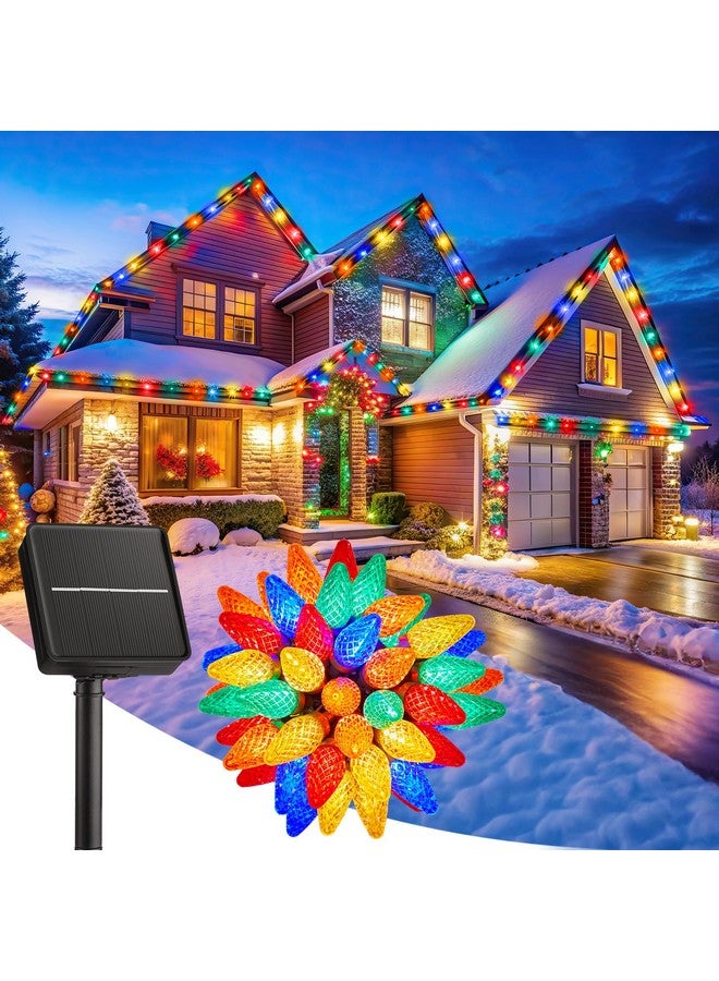 ماين توم أضواء عيد الميلاد الشمسية الخارجية، 50 مصباح LED C9 على شكل فراولة مع مؤقت و8 أوضاع إضاءة، أضواء شجرة عيد الميلاد الشمسية المقاومة للماء للحديقة الخارجية والفناء وحفلات زينة عيد الميلاد، متعددة الألوان  - Image 1