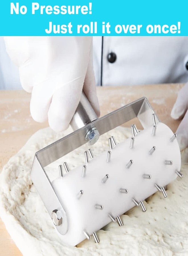 BOLTCORRSE Professional Pizza Dough Docker Stainless Steel Pizza Roller with Spikes Pastry Dough Docker for Crackers, Homemade Bread, Pie, Cake, Cookies - Image 5
