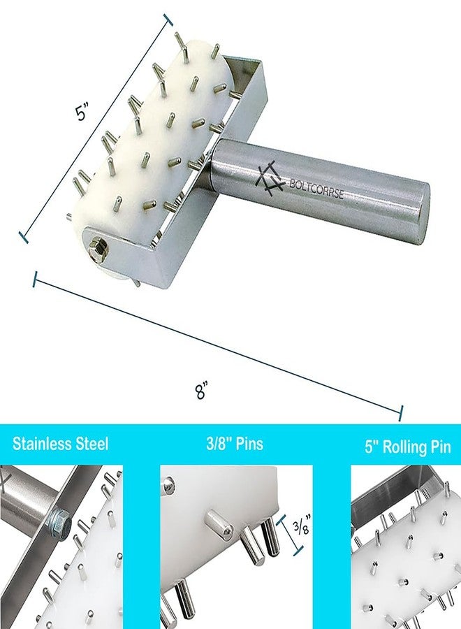 BOLTCORRSE Professional Pizza Dough Docker Stainless Steel Pizza Roller with Spikes Pastry Dough Docker for Crackers, Homemade Bread, Pie, Cake, Cookies - Image 4