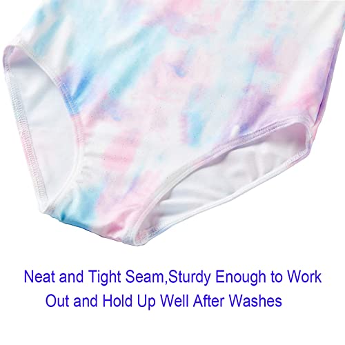 Domusgo Girls Gymnastics Leotards Size 3t 4t Sparkly Scrawl Multicolor One Piece Long Sleeve Dance Tumbling Outfits - Image 4