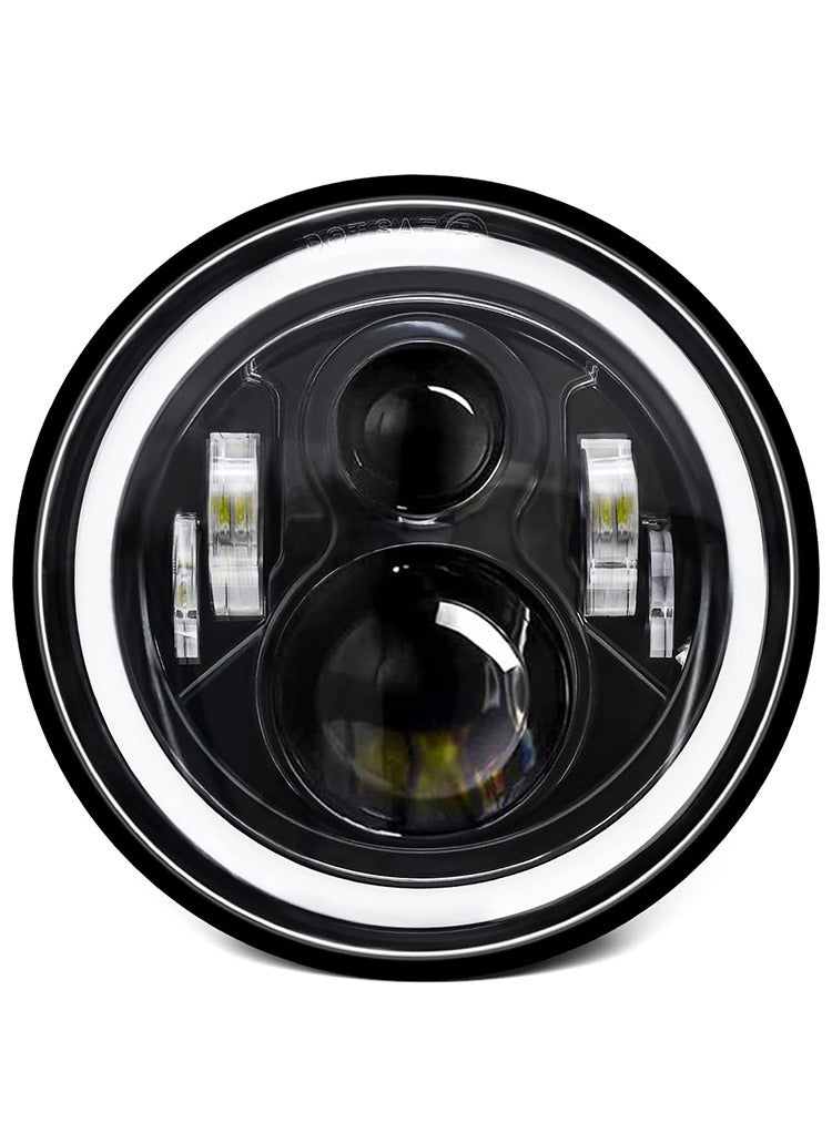MR.SMART Mr Smart 7-inch LED Headlights with Halo Ring, Impact-Resistant PC Lens, Die-Cast Aluminium Base  - Image 1