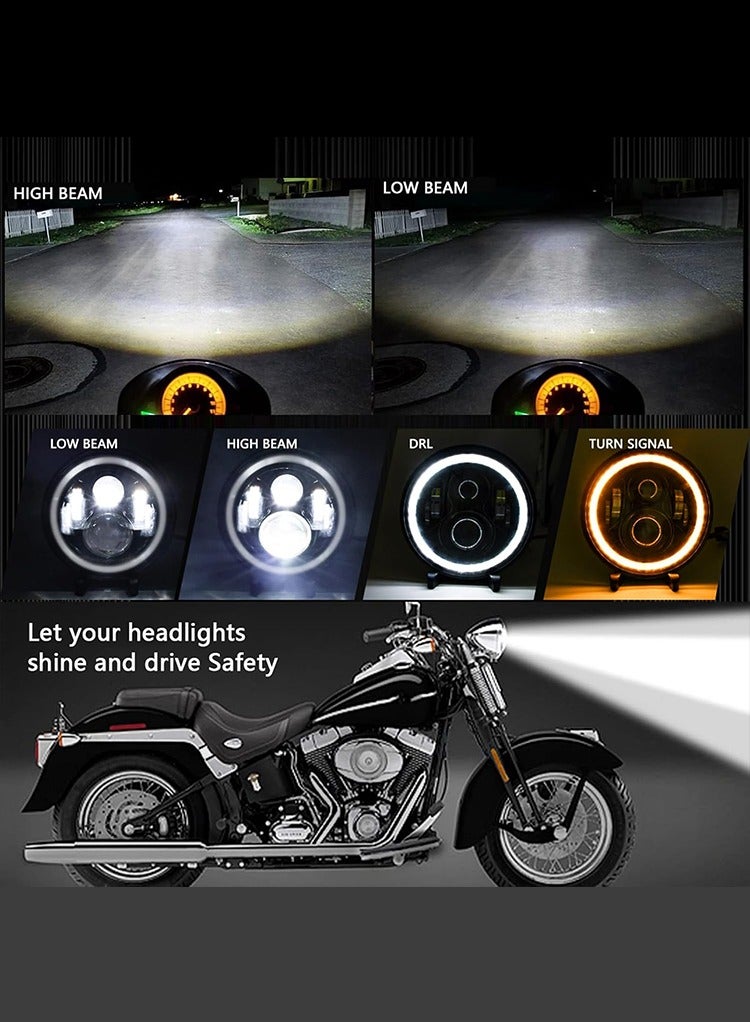 MR.SMART Mr Smart 7-inch LED Headlights with Halo Ring, Impact-Resistant PC Lens, Die-Cast Aluminium Base  - Image 5
