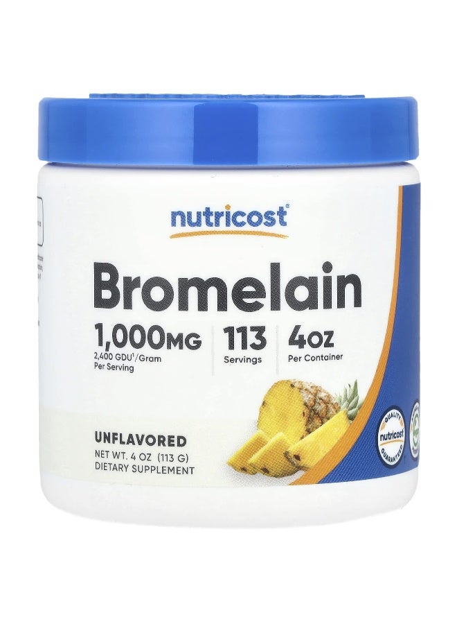 Nutricost, Bromelain, Unflavored , 4 oz (113 g) (Packaging may vary) - Image 1