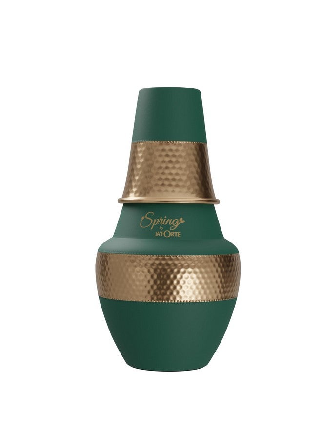La' Forte Pure Copper Hammered Design Pitcher and Bedside Carafe, Lid can be Used as Glass for Drinking (1.4 LTR) Venus Jar Sea Green… - Image 1