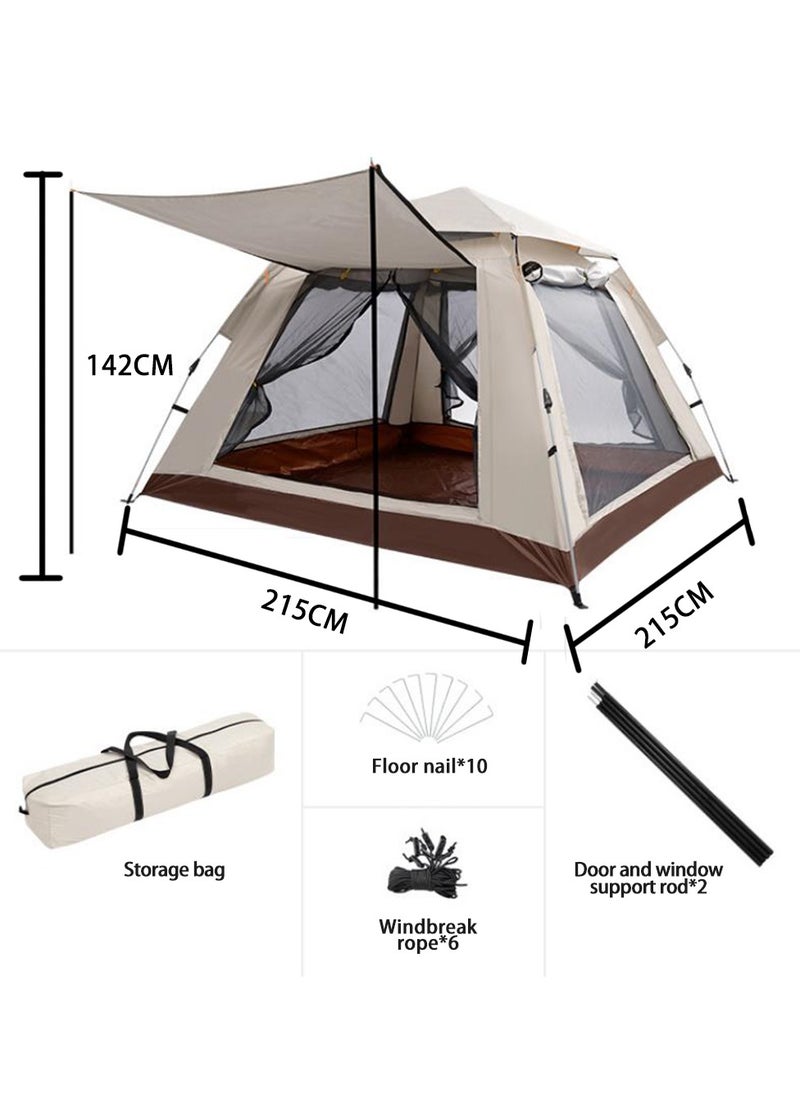 Arabest - Garden Tent 4 People Pop Open in Three Seconds,Double Doors and Four Windows Frame Tent Light and Practical Popup Tent Waterproof for Camping - Image 1