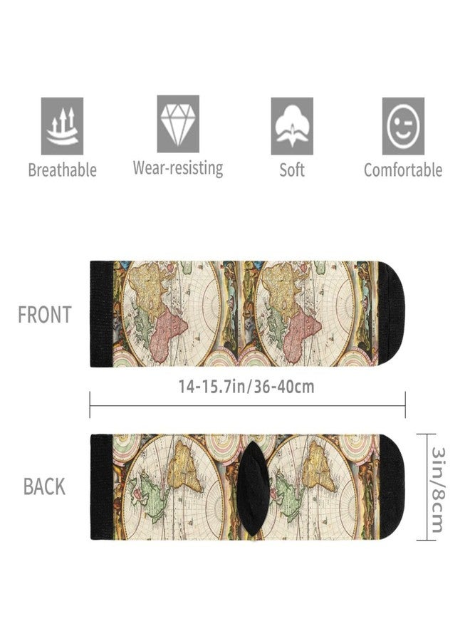 MOLIAN Women's Men's Fun Novelty Crazy Crew Socks World Map Two Hemisphere Ancient History Dress Socks - Image 5
