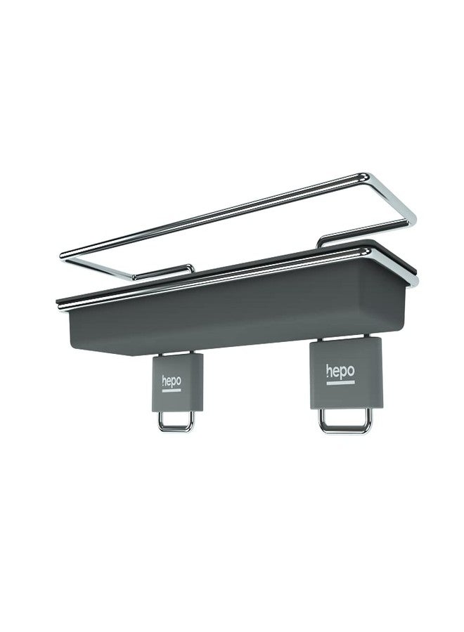 Hettich Hepo Stainless Steel Accessory Shelf for Bathroom | Kitchen Rack 1 Accessory Shelf | 1 Plastic Tray | 2 Cover Cap | Bathroom Accessories 300mm | 5 Years Warranty Against Rusting | 928036900 - Image 4