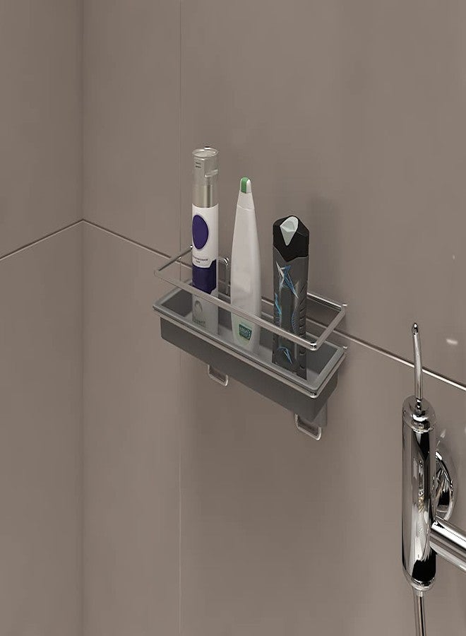 Hettich Hepo Stainless Steel Accessory Shelf for Bathroom | Kitchen Rack 1 Accessory Shelf | 1 Plastic Tray | 2 Cover Cap | Bathroom Accessories 300mm | 5 Years Warranty Against Rusting | 928036900 - Image 1