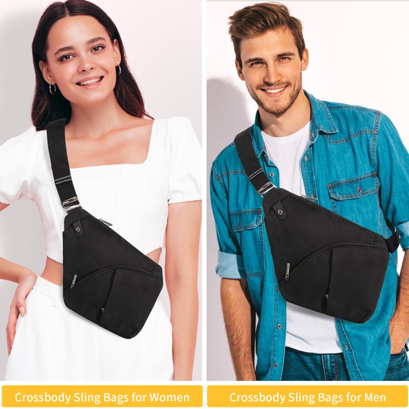 OSOCE Anti-Theft Sling Bag for Men Women, RFID Blocking Crossbody Chest Bag, Lightweight Travel Shoulder Bag Fits iPad, Daypack for Hiking Commuting - Image 2