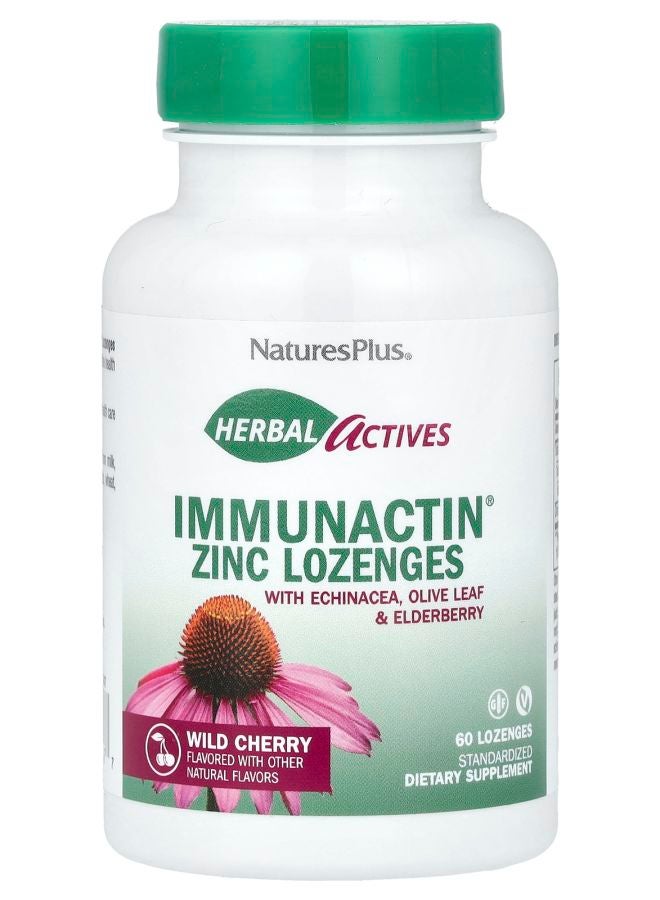 Herbal Actives ImmunActin® Zinc Lozenges Wild Cherry 60 Lozenges