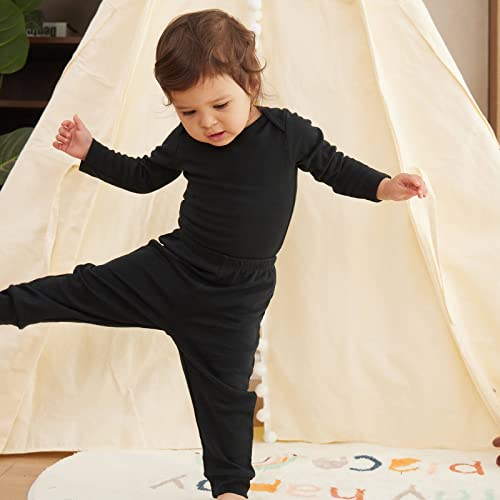 SOBOWO 9 Months Boys Pants Baby Black Pants Infant Boys Cotton Crawling Bottoms for Halloween Pack of 2 (9-12 Months, Black/Black) - Image 2