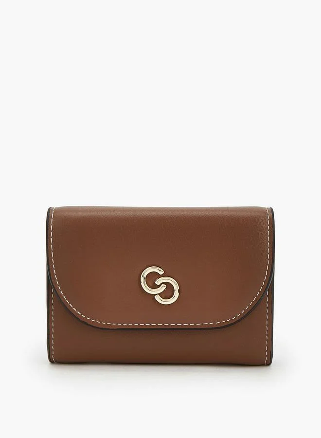 Solid Cardholder With Snap Button Closure