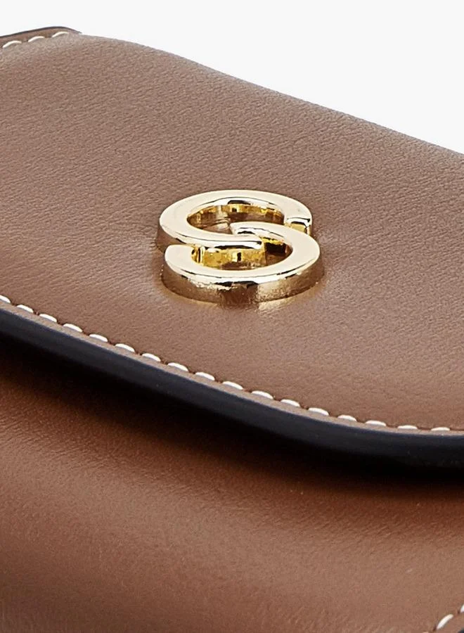 Celeste TAN Solid Cardholder With Snap Button Closure for Women | Best Price UAE