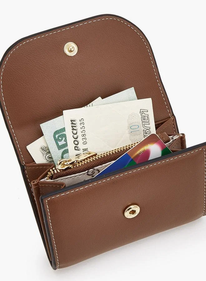 Celeste TAN Solid Cardholder With Snap Button Closure for Women | Best Price UAE