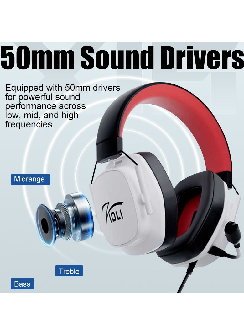 ZIDLI - LR-X1s Wired Gaming Headset - ENC Microphone, Lightweight Dual-Color, USB for PS5, Xbox, PC - Comfortable Earphones - Image 1