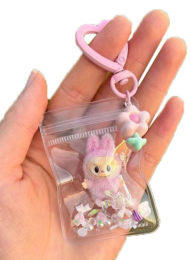 Generic Labubu Pendant, Labubu keychain, Labubu Accesories, Mini Labubu Monster - Pink  - Image 1