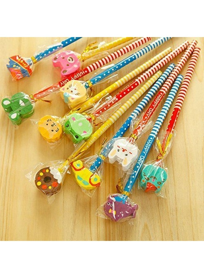 Parteet أقلام رصاص مطبوعة برسوم كرتونية من PARTEET مع ممحاة للأطفال (عبوة من 24) - Image 3