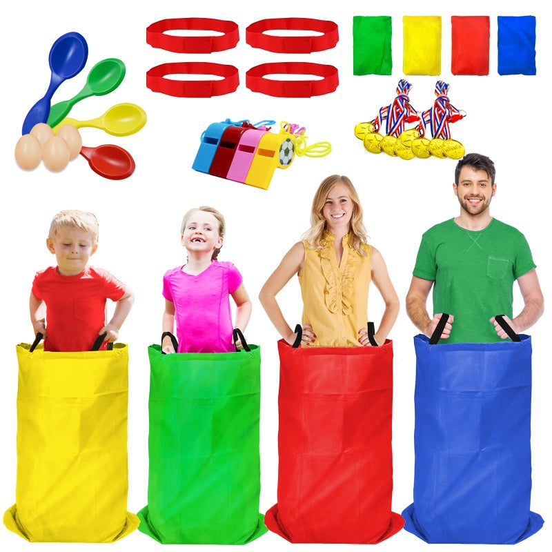 TITGIPE Potato Sack Race Bags 32PCS Outdoor Games Sack Race Bags for Adults and Kids3 Legged Race BandsEgg Spoon Relay RaceBean Bag TossParty Games for KidsField Day Games for Adults - Image 2