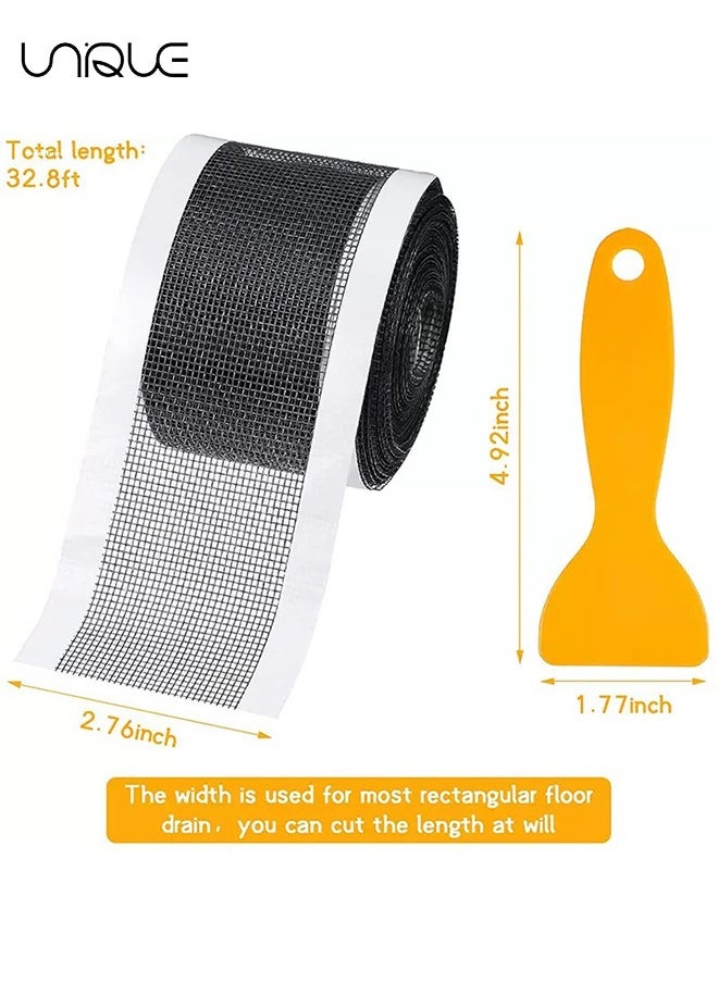 Unique Self-Adhesive Hair Filter Sticker,Disposable Shower Drain Hair Catcher - Cutable Shower Drain Hair Catcher Mesh Stickers for Any Length, Suitable for Bathroom, Bathtub, Kitchen  - Image 2