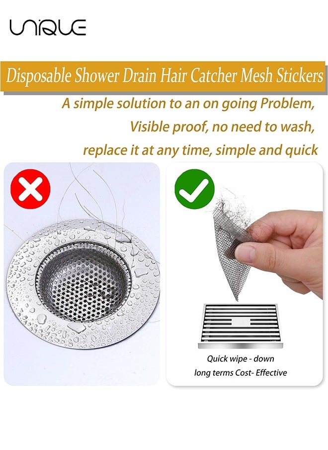 Unique Self-Adhesive Hair Filter Sticker,Disposable Shower Drain Hair Catcher - Cutable Shower Drain Hair Catcher Mesh Stickers for Any Length, Suitable for Bathroom, Bathtub, Kitchen  - Image 3