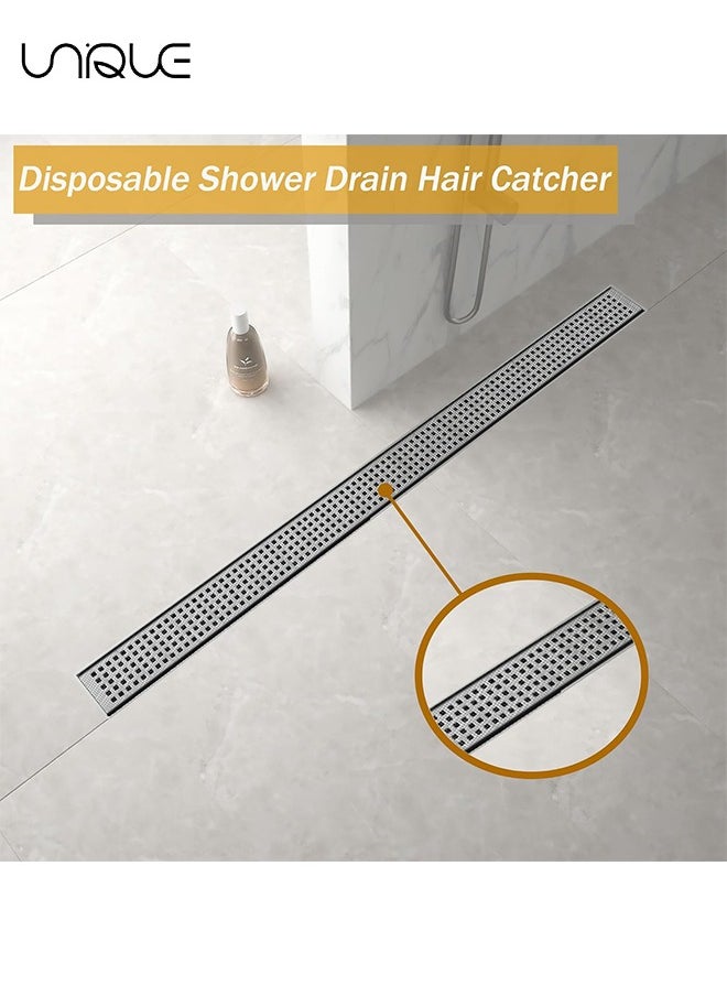 Unique Self-Adhesive Hair Filter Sticker,Disposable Shower Drain Hair Catcher - Cutable Shower Drain Hair Catcher Mesh Stickers for Any Length, Suitable for Bathroom, Bathtub, Kitchen  - Image 5