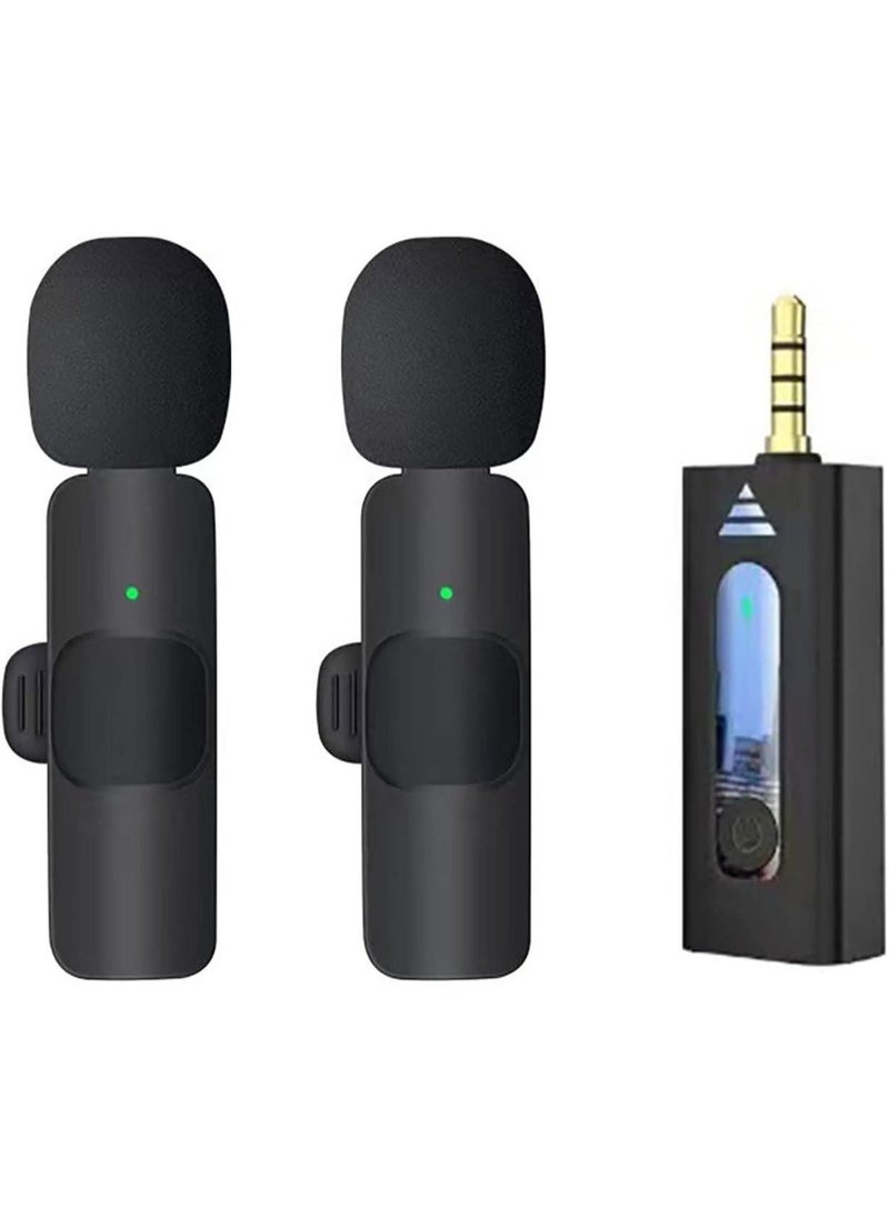 Wireless Lavalier Microphone for iPhone iPad USB C Smartphone Plug and Play Mini Mic for YouTube TikTok Live Streaming Gaming K Song Recording Auto Noise Reduction (3.5mm 2) - Image 1