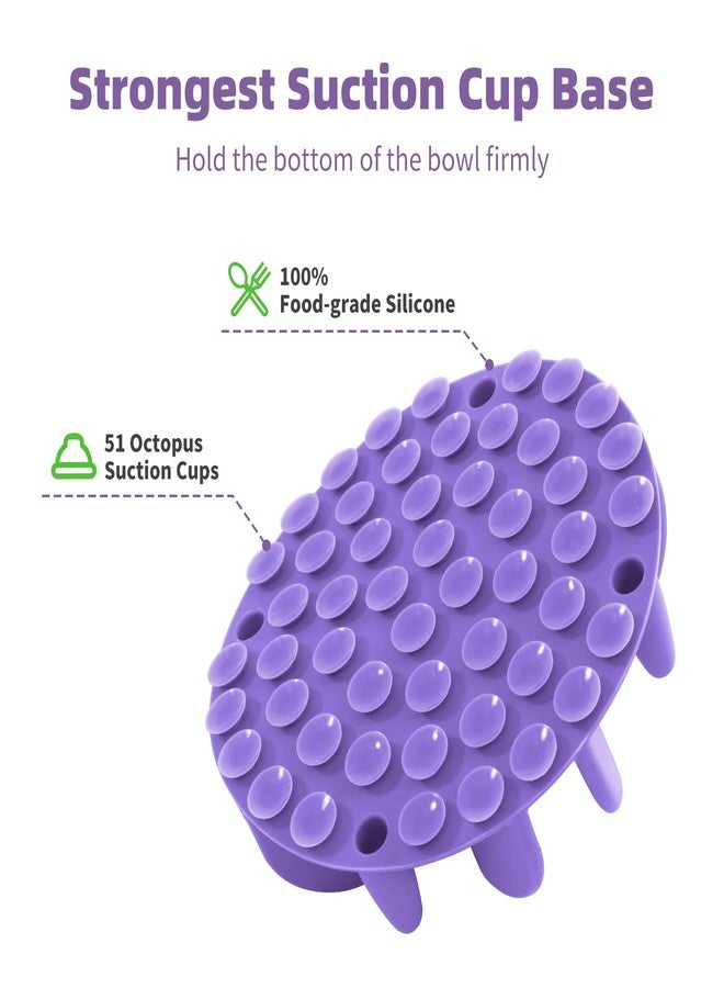 Jaoul Slow Feeder Dog Bowls Insert, Puzzle Slow Feeder with 51 Octopus Suction Cups for Medium Large Size Dog Bowls Over 6.5" Wide (Purple) - Image 3