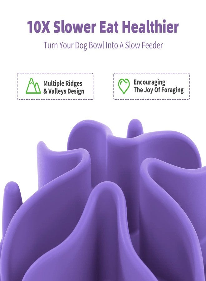 Jaoul Slow Feeder Dog Bowls Insert, Puzzle Slow Feeder with 51 Octopus Suction Cups for Medium Large Size Dog Bowls Over 6.5" Wide (Purple) - Image 4