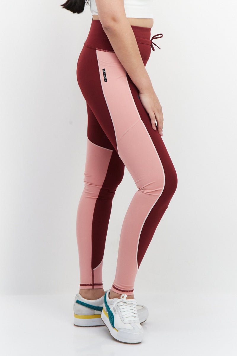 UNDER ARMOUR سروال رياضي نسائي بخصر مرتفع للتدريب، أحمر/وردي - Image 2