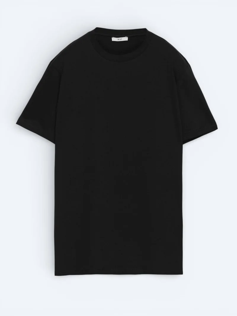 Kip Black Plain 100% Cotton T-Shirt