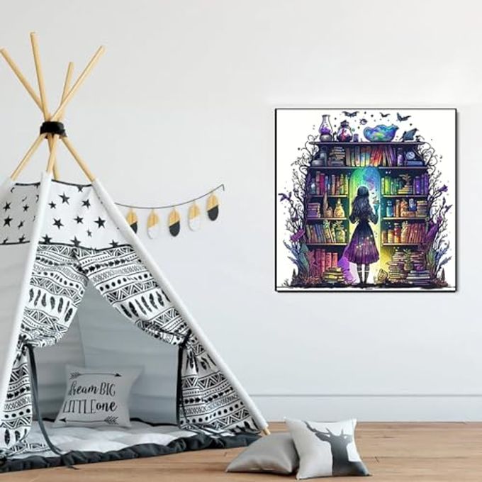 AIBOERL Diamond Art Kits for Adults,Magic Book 5D Diamond Painting Kits for Adults Beginners,DIY Full Round Drill Diamond Dot Painting Gem Art Kits for Adult, Home Wall Decor 14x14Inch - Image 3