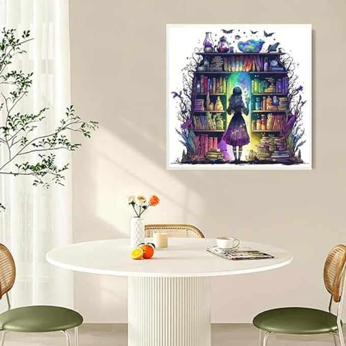 AIBOERL Diamond Art Kits for Adults,Magic Book 5D Diamond Painting Kits for Adults Beginners,DIY Full Round Drill Diamond Dot Painting Gem Art Kits for Adult, Home Wall Decor 14x14Inch - Image 5