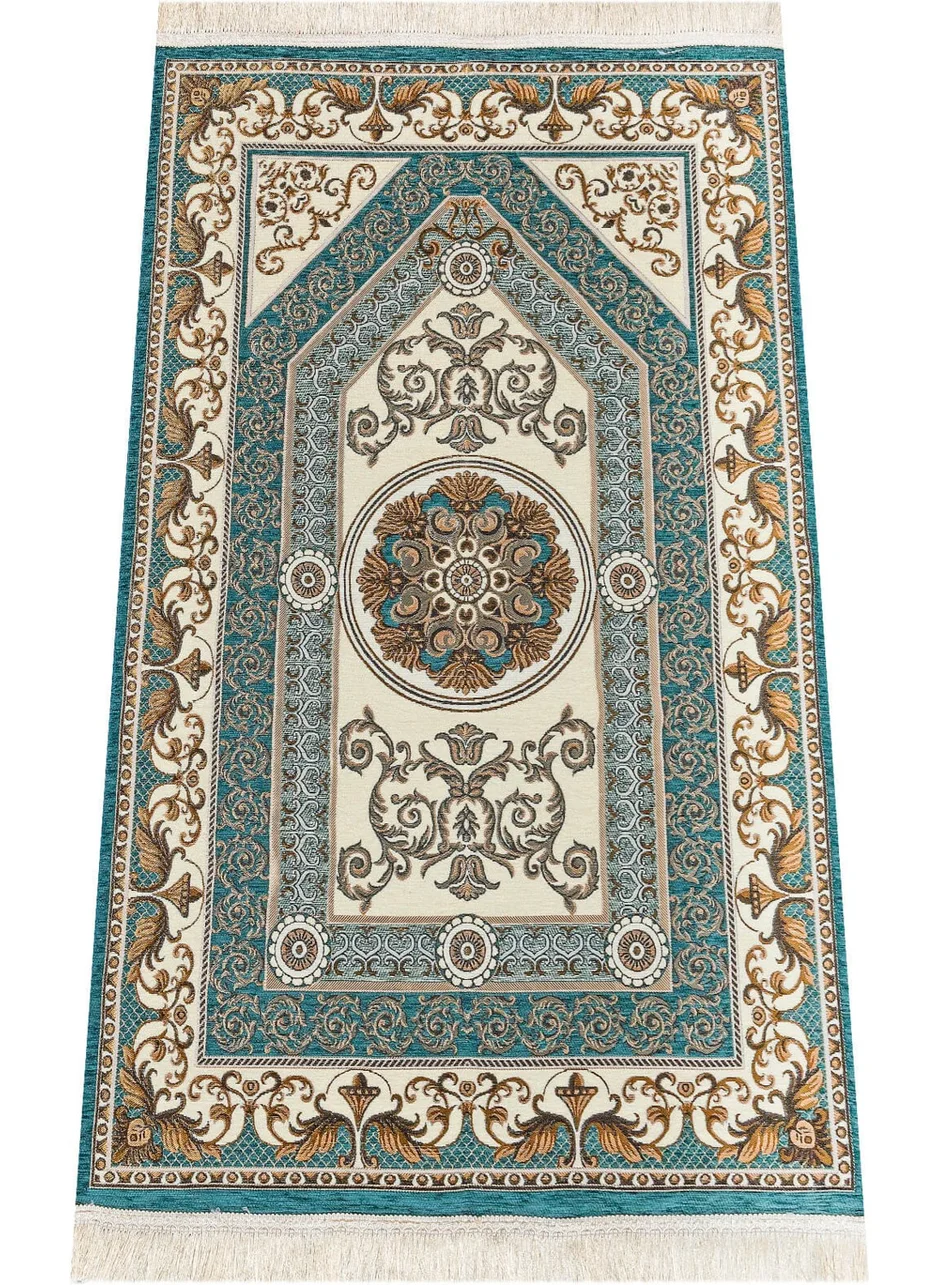 İhvan Online Patterned Chenille Prayer Rug - Green Color