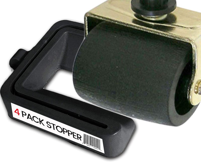 iPrimio No Lift Bed Stoppers to Prevent Sliding - 4 Pack Black Solid Rubber Keep Furniture from Sliding - No-Slip Caster Cups for Beds, Sofas, and Tables - Bed Stoppers - Simply Slide and Squeeze - Image 1
