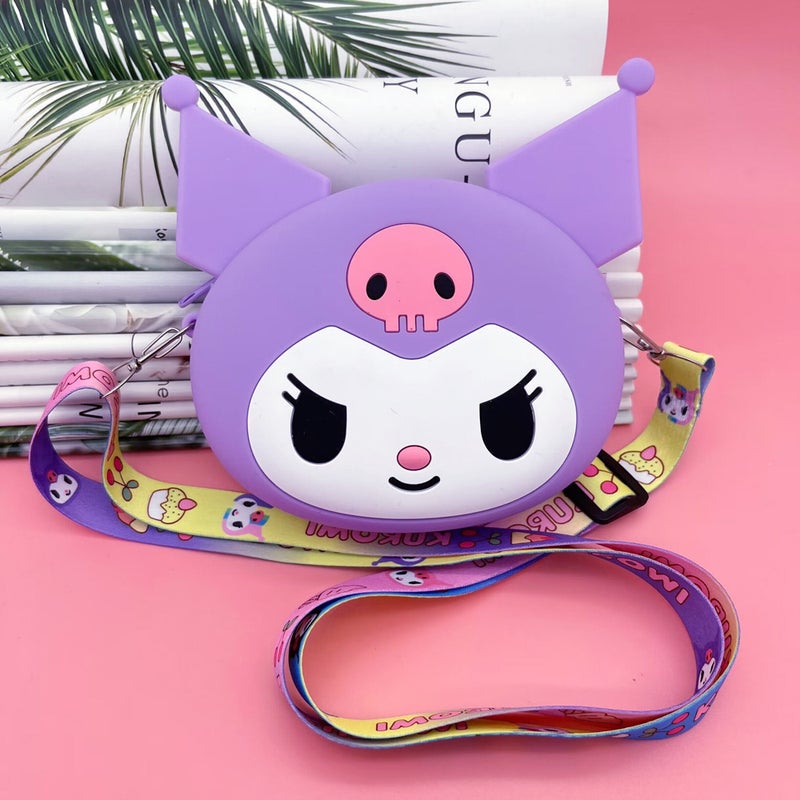 Creative Kids Silicone Crossbody Coin Purse Cartoon Princess Bag Purple 