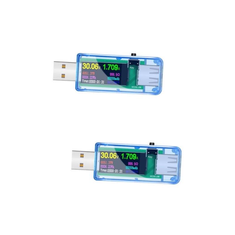 قطعتان من جهاز اختبار الطاقة الرقمي بمنفذ USB، مقياس متعدد محمول بشاشة LCD - Image 2