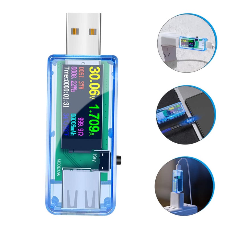 قطعتان من جهاز اختبار الطاقة الرقمي بمنفذ USB، مقياس متعدد محمول بشاشة LCD - Image 4