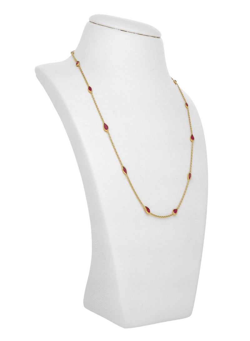 Malabar Gold and Diamonds 22 Carat 916 Purity Gemstone Necklace PGNGEN008CH1 for Women  - Image 3