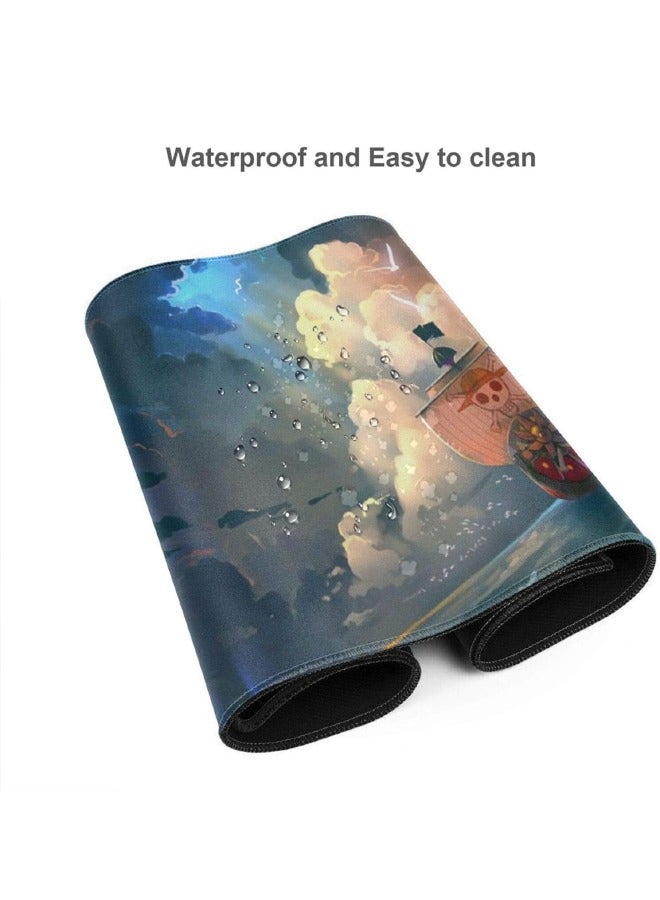 Anime One Piece Mouse Pad, Anime Mouse Pad, Gaming Mouse Pad, Large Mouse Pad, Extended Keyboard Mousepad with Non-Slip Base and Stitched Edge, 15.7×35.4 inch - Image 5