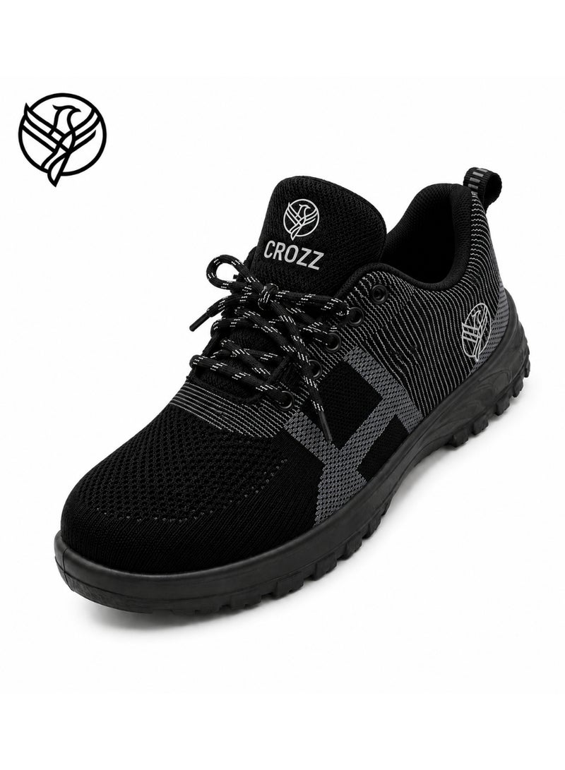 CROZZ Men and Women Safety Shoes, 200 Joules Steel Cap Protective Toe, Anti-Static Lightweight Breathable Knit Industrial Work and Construction Safety Sneakers - Image 1