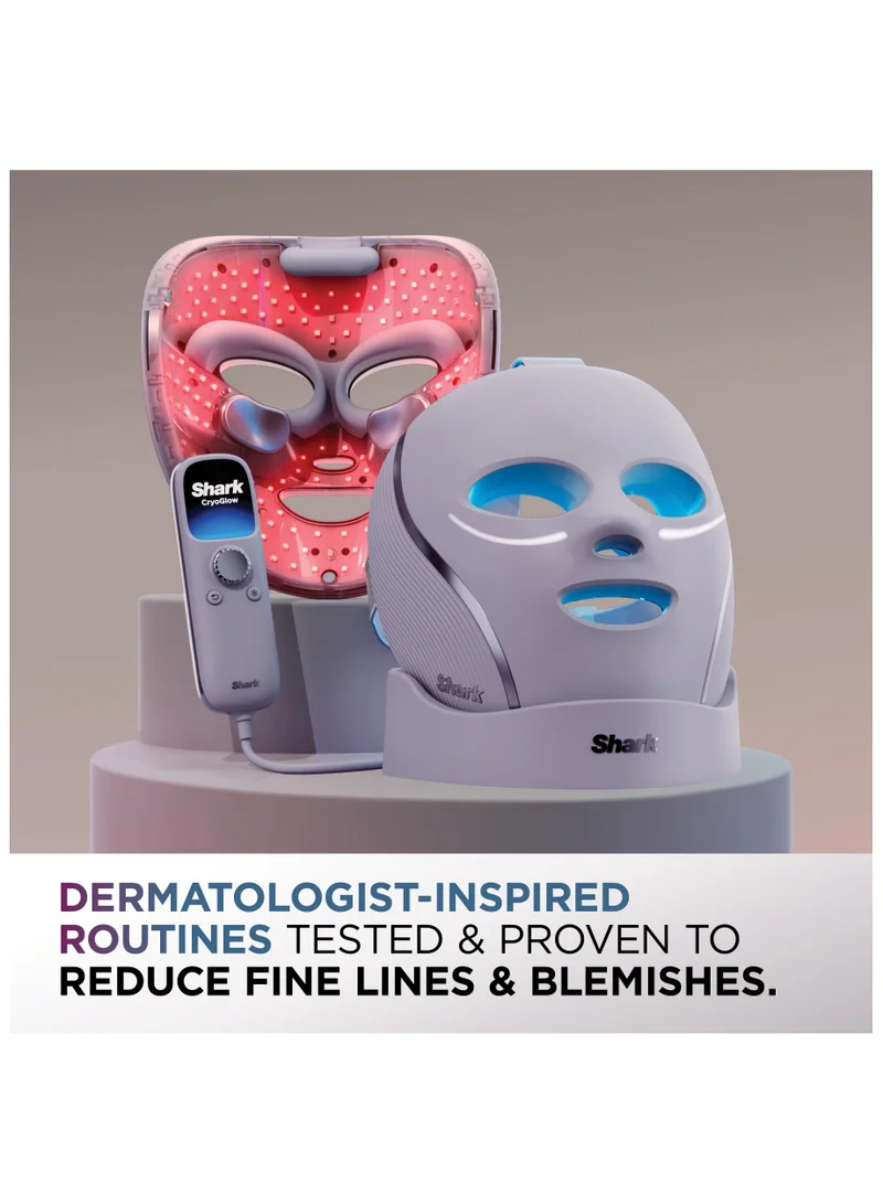 Shark Shark CryoGlow LED Face Mask with Under-Eye Cooling, Anti-Ageing & Blemish Repair, Red & Blue LED, Infrared Light Therapy, Remote Control, Lilac Chill FW312MEPL