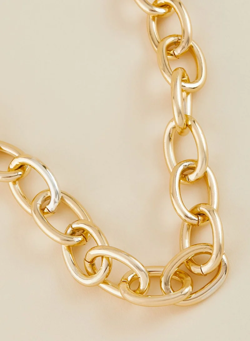 Ginger Chunky Chain Short Necklace