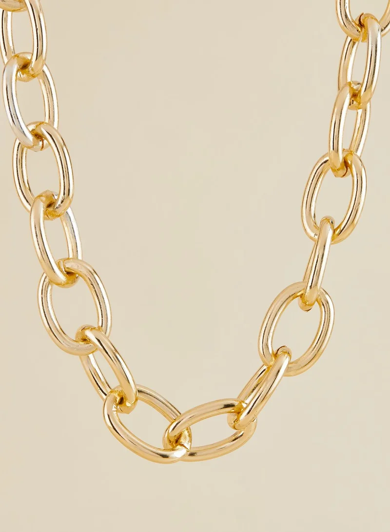 Ginger Chunky Chain Short Necklace