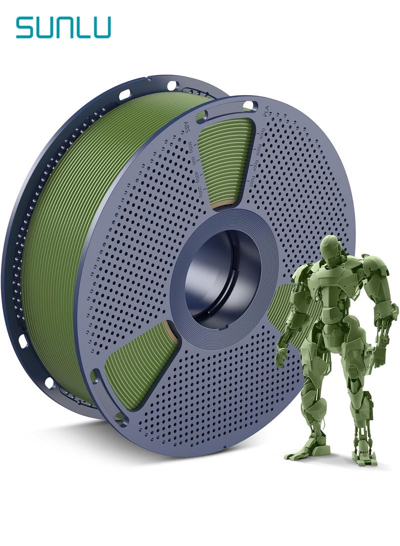 SUNLU PLA 3D Printer Filament PLA Filament 1.75mm, Neatly Wound 3D Printing Filament 1.75mm, Dimensional Accuracy +/- 0.02 mm, Fit Most FDM 3D Printers, 1kg Spool (2.2lbs), Olive Green - Image 1