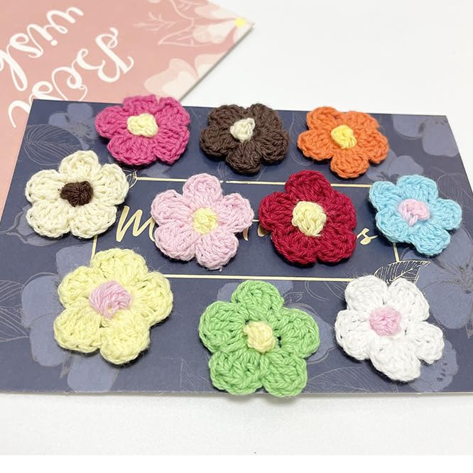 YYCRAFT Pack of 100 Crochet 1" Spring Flower,Mix Color - Image 4