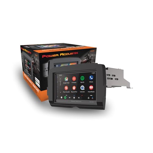 POWER ACOUSTIK وحدة رأس دراجة نارية بديلة Power Acoustik HD-14KIT 7" لدراجات هارلي-ديفيدسون السياحية 2014+، شاشة تعمل باللمس مقاومة للماء، Apple Carplay و Android Auto مع نظام GPS والملاحة وبلوتوث - Image 1