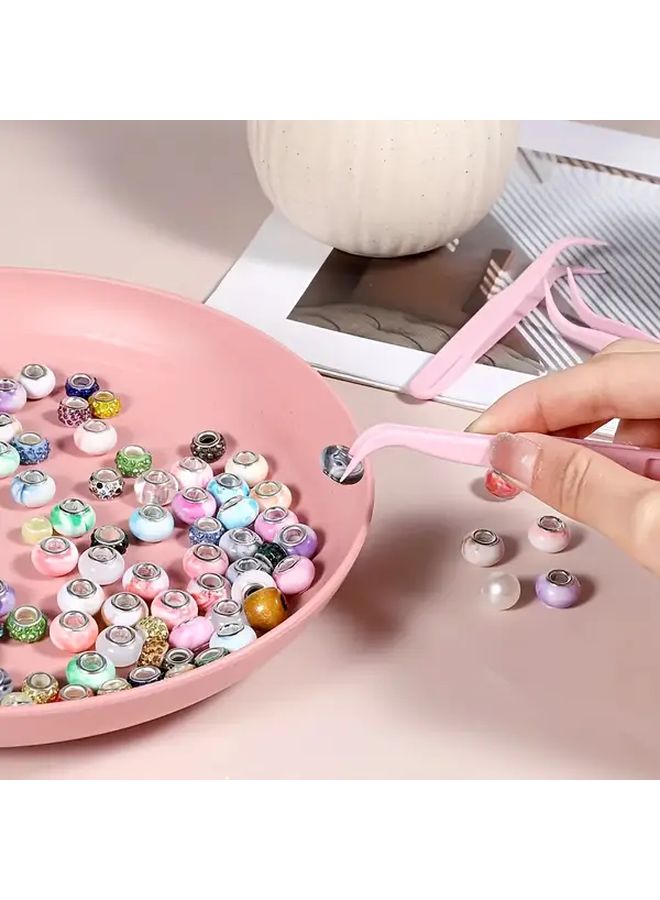 10pcs Pink 4 5 Inch Pointed Tweezers For Crafts Floral Arrangements Office - Image 5